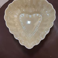 Vintage Belleek Heart Shape Dish