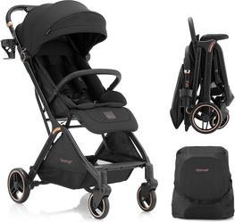 ONLY $85: Gravity Folding Baby Stroller - Portable Travel Toddler Stroller w/Adjustable Backrest