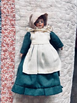 Vintage Porcelain Girl Doll in Period Costume
