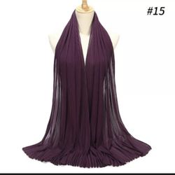 Hijabs Solid Color Shawls Headband Scarves/Scarf Pleated Crinkled