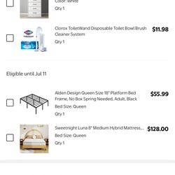 Selling new bed frame and new matress queen size