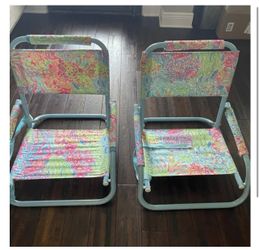 Lilly Pulitzer Bright Colored Embroidered Beach Chair Set
