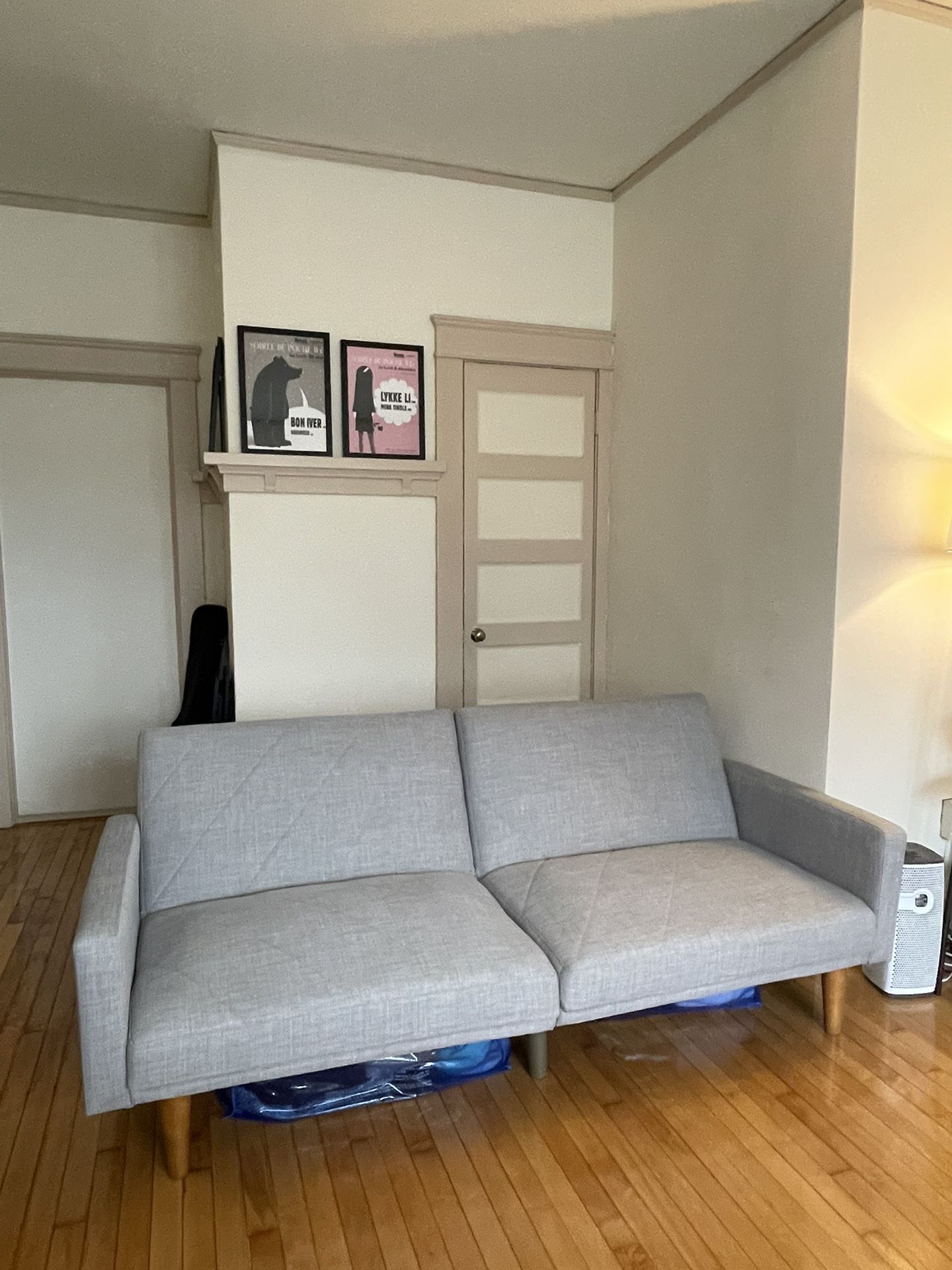 MUST GO ASAP: Gray Sofa - Folds Into Twin Bed