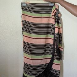 New York & Company Fringe Wrap Skirt