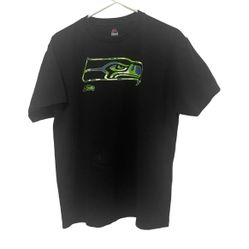 Majestic NFL Seattle Seahawks T-Shirt Men’s L Black Football Graphic Cotton