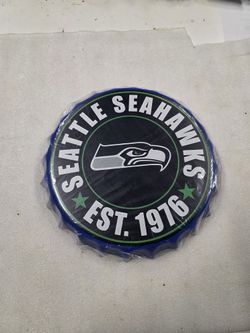 Seattle Seahawks Football Team Bottle Cap Metal Sign 