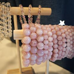 **Madagascar Rose Quartz Bracelet – Love, Healing, and Elegance** 