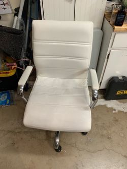 White Computer Desk Adjustable Chair
