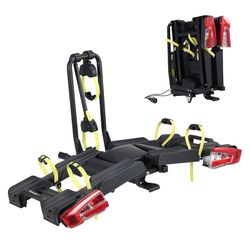 2 E-Bike Foldable Hitch Mount Rack with Light for 2" Receiver SUV & Trucks, Up to 4'' Fat Tire, Lockable Hitch Racks for E-Bike with Ramp and Wheels