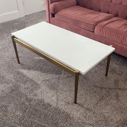 White And Gold Coffee Table 