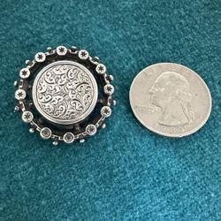 Antique English Victorian Silver Brooch 