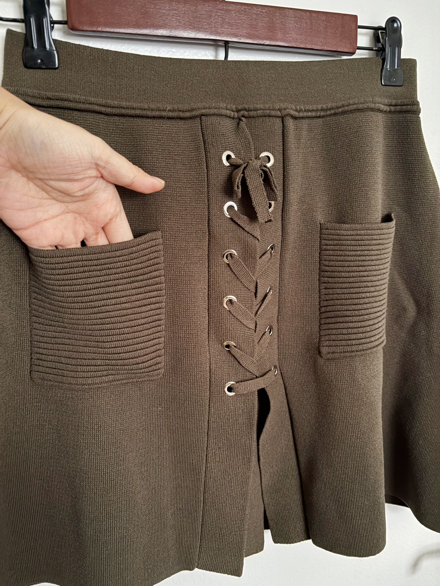 Few Moda Lace up Super Soft Mini Skirt