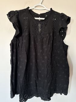 Torrid Black Embroidered Blouse
