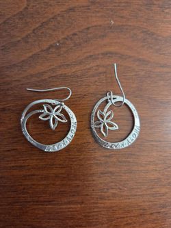 Sterling silver aloha earrings