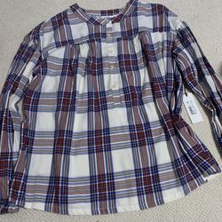 Womens Size Small Plaid Dress Shirt 