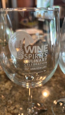 Wine Spirits Culinary Celebration 26th Anniversary Wine Glasses