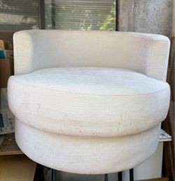 Abbyson Elliot Fabric Swivel Chair – White