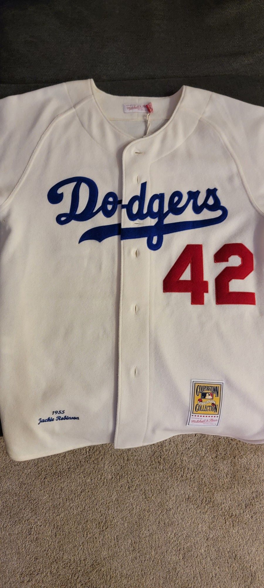 Qoo10 - Jackie Robinson Jersey 1955 Throwback Los Angeles Dodgers White  Cream  : Sports Equipment