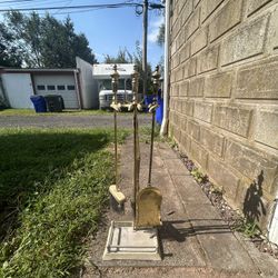 Vintage Gold Fireplace Set - 4 Pieces