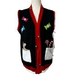 New Christmas Candy Sweater Knit Vest Holiday Sweater Women’s Sz Small NWT