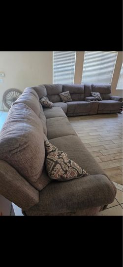 Large family sectional with electric recliners