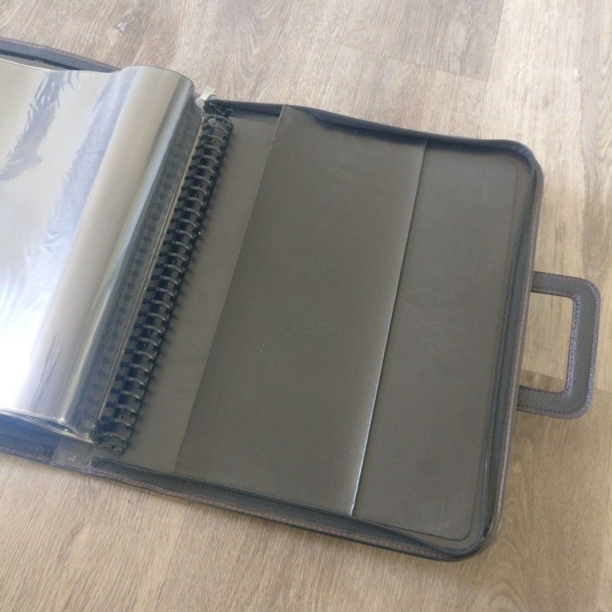 Leather Art Portfolio With Binder And Sleeves
