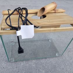 TopFin Bamboo Waterfall Aquarium (Like New 3 Gallon)