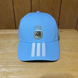 Adidas Argentina National Team 26 Hat Cap Icy Blue 3 Stripes Adjustable One Size