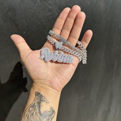 Fully Flooded Custom Name Pendant! VVS! 