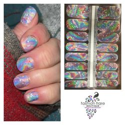 Marbled Confetti Holo Rainbow!FFBoutique Nail Polish Strip!Free Sample/Entries!