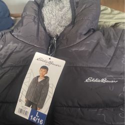 Brand New Boys Coat Size 14 /16 Large Eddie Bauer thick and warm