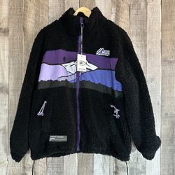 AELFRIC EDEN MOUNTAINS PATCHWORK SHERPA COAT