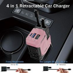 4 In 1 Retractable Fast Car Charger
