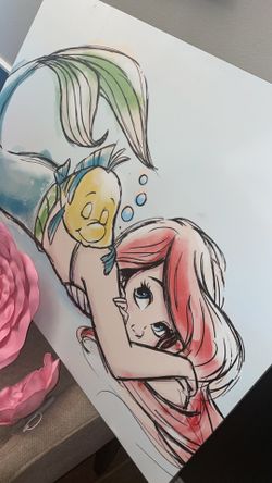 Little Mermaid Picture And Flowers 