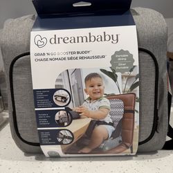 Dreambaby Grab ‘N Go Travel Booster Seat – Portable Toddler High Chair for Dining (6M-3Y) with Storage & Shoulder Strap