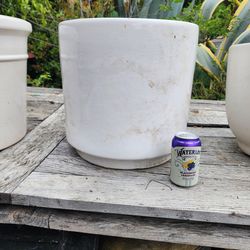 MCM White Glazed Planter Pot