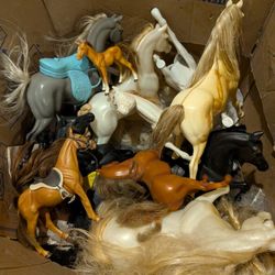 Huge Vintage Horse Lot Breyer, Barbie And More 