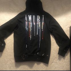 Black Amiri Hoodie Size Meduim Droopy Words