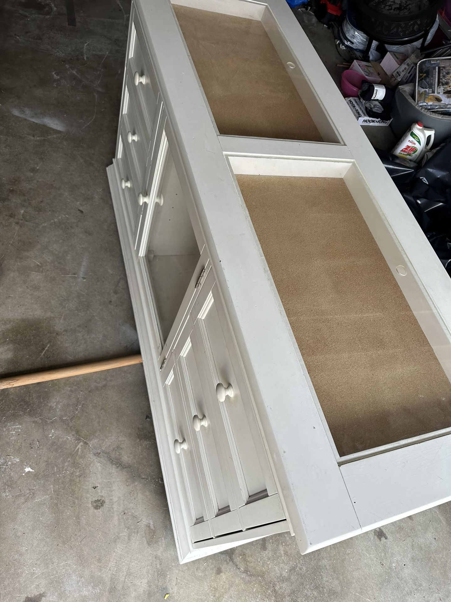 Pottery Barn White Dresser With Shadow Box