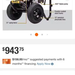 Dewalt 4000 Psi Pressure Wager  gas