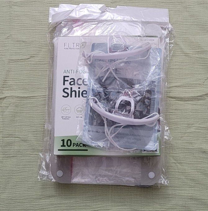 Face Shield .Mask Cover. 7 Pieces And A Box Of 10 Face Shield. All Brand New.