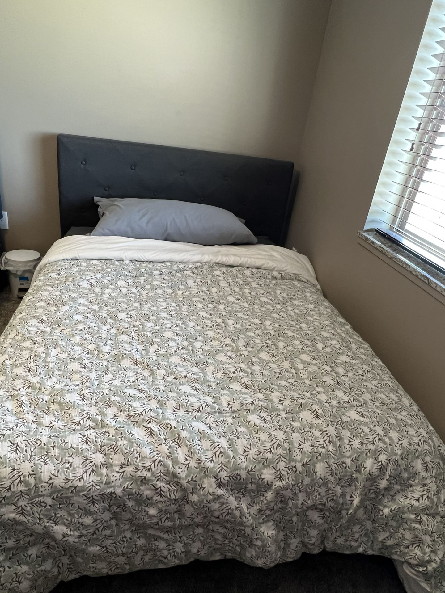 Full Bed Gray And Mattress 