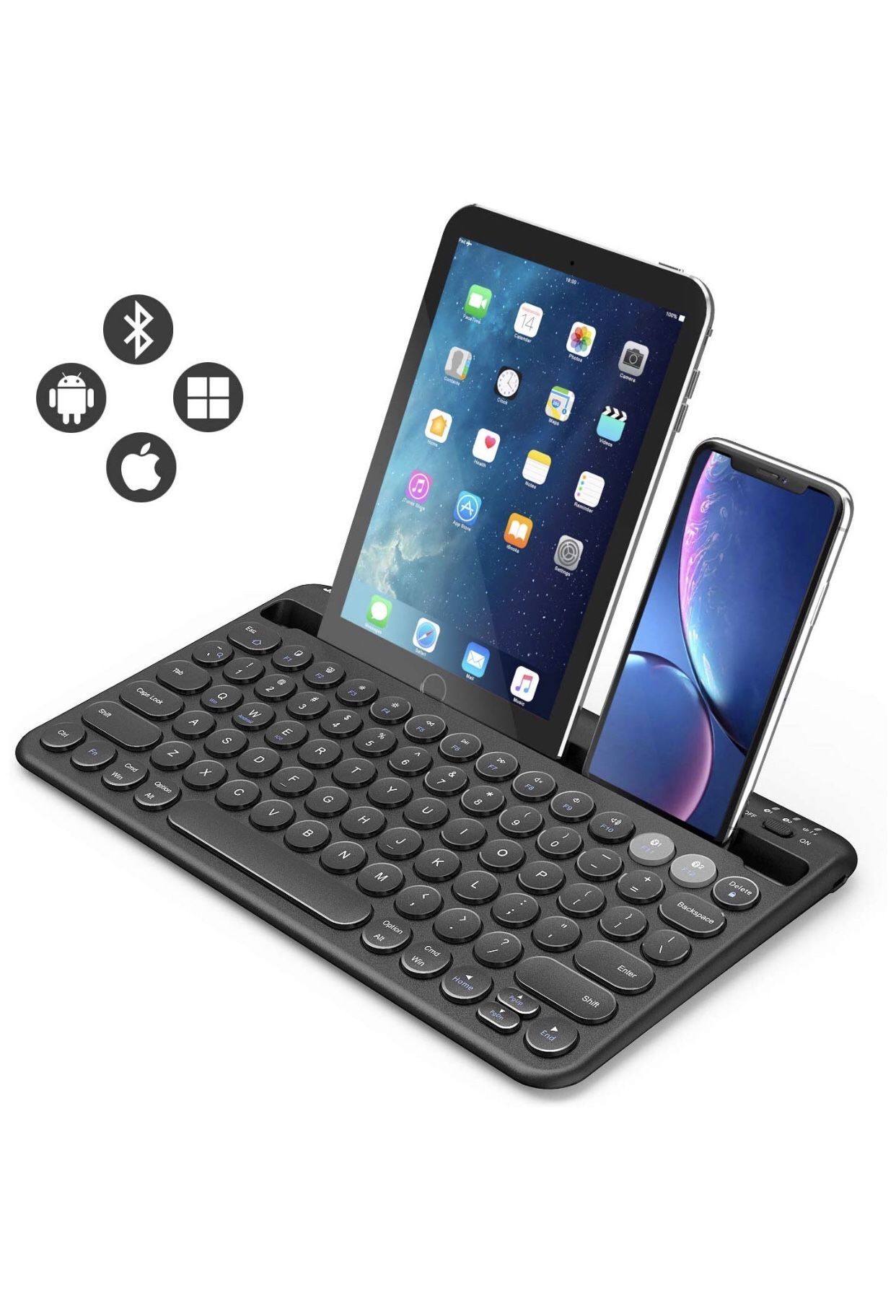 Multi-device Bluetooth Keyboard , Jelly Comb Rechargeable Wireless Bluetooth.