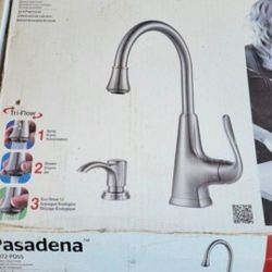 New Pfister Pasadena Single-Handle Bar Faucet in Stainless Steel. Retails $140 With Taxes! Missing Soap Dispenser Bottle!!