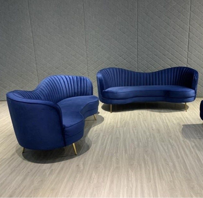 Sofa And Loveseat Blue Velvet 💙 😍 Sofia Collection 