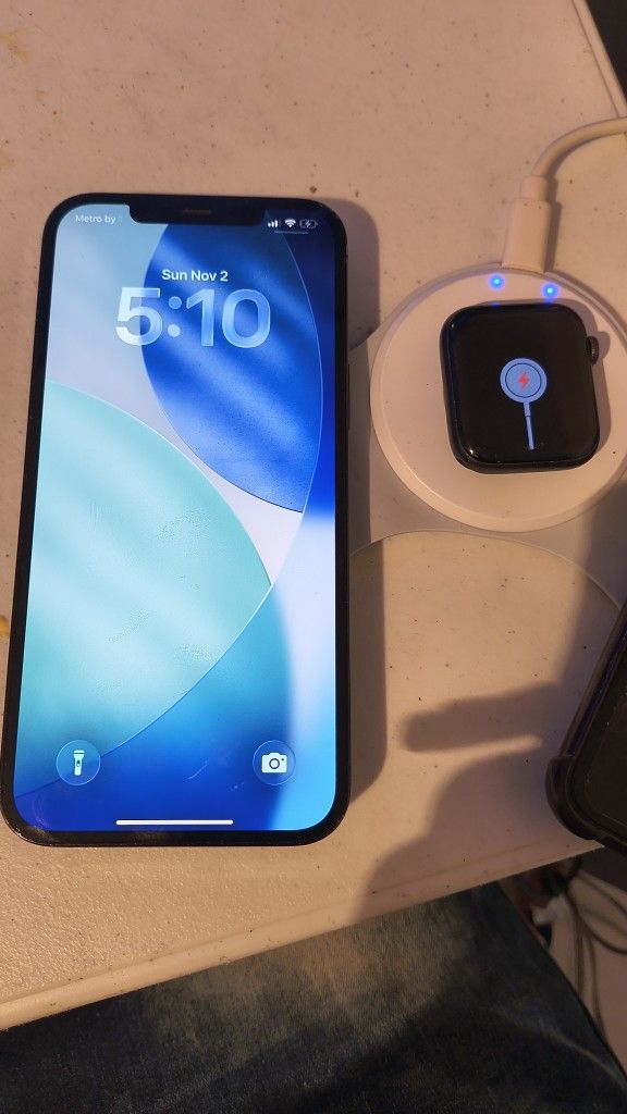 iPhone 12 Max Pro 256 Gb And 44 Mm Series 6 Watch Bundle.