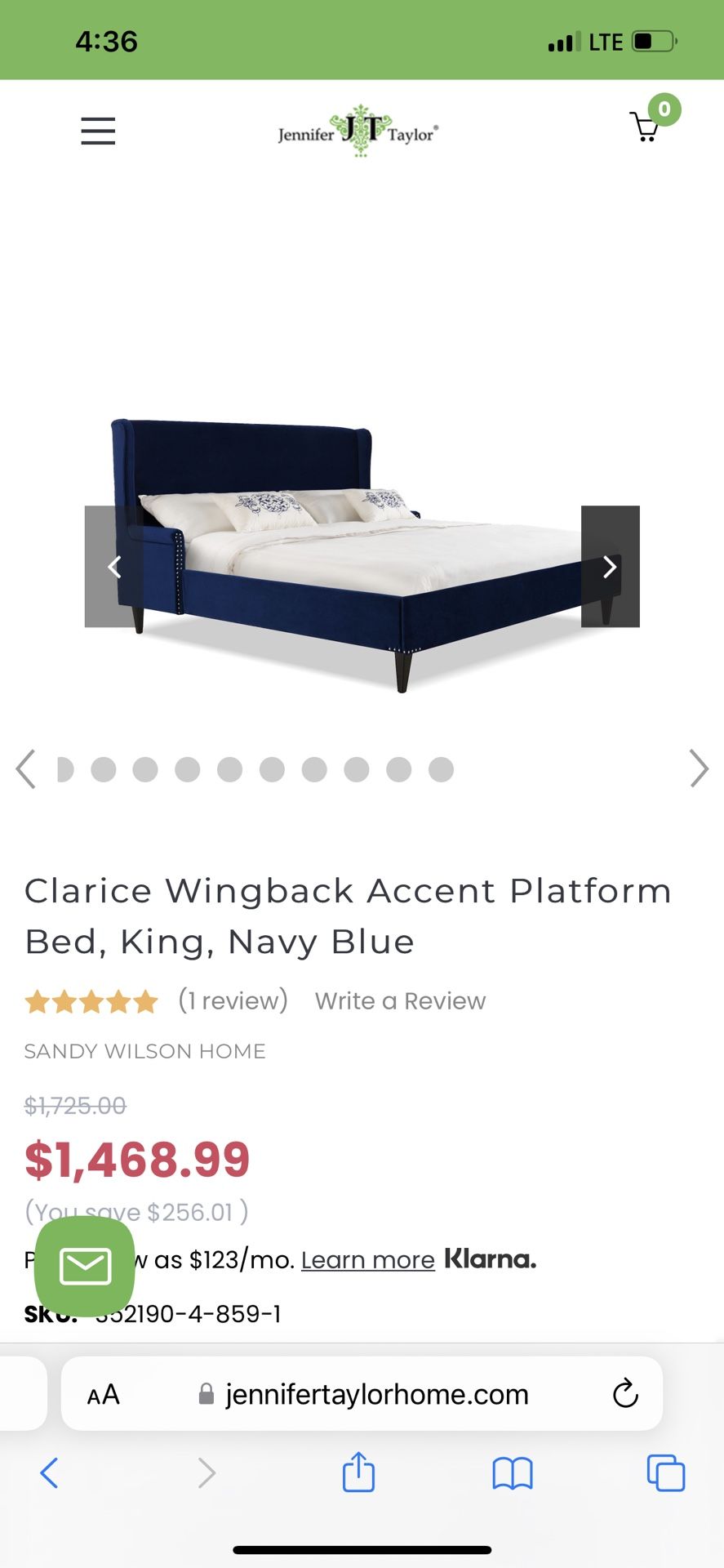 Clarice Wingback Accent Platform King Bed