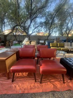 Chairs (4) Red Leather Like New 