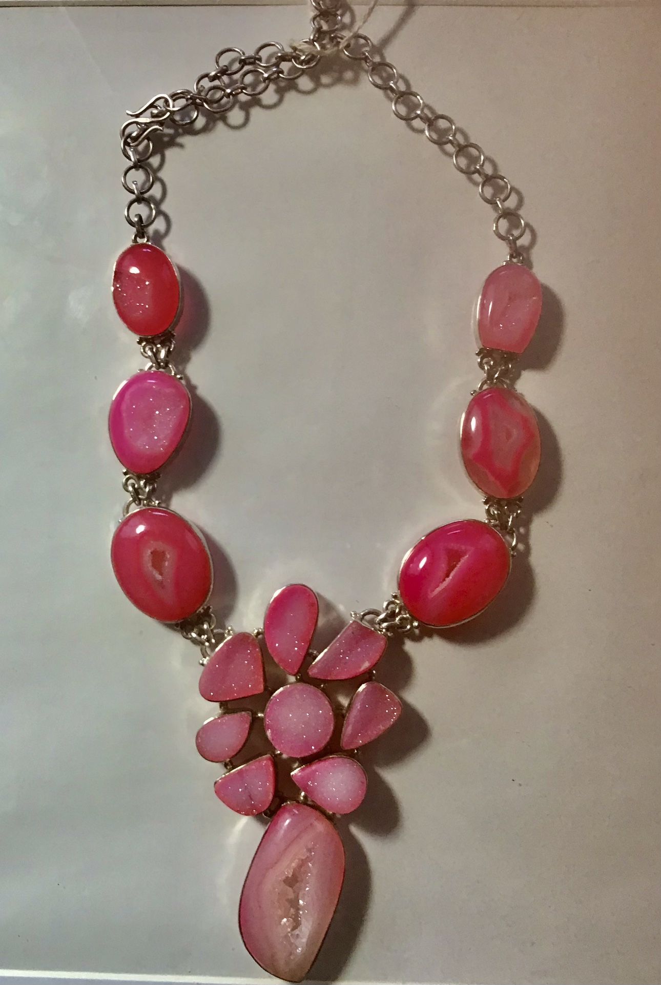 Died Druzy Pink Agate Crafted On Sterling Silver 9.25