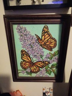 Butterfly pictures and ornaments for the wall